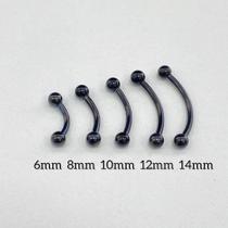 MICROBELL CURVO TITÂNIO PVD PRETO - Piercing de Titânio com Bolinhas Rosqueáveis