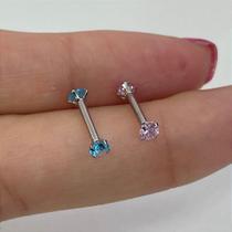 Microbell reto aço cirúrgico com 2 cristais rosqueáveis