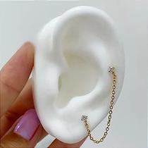 MICROBELL RETO AÇO DUO COM CORRENTINHA - Piercing Hipoalergênico