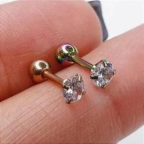 MICROBELL RETO AÇO PVD SHINE - Piercing em Aço Cirúrgico com Zircônia