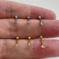 Microbell reto em aço cirúrgico com zircônia sem garrinha