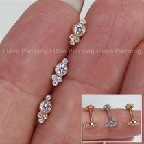 Microbell reto em ouro 18k com zircônias suiças - balencyaga