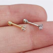 Microbell reto ouro 18k clássico com zircônia cravada