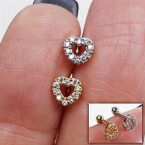 MICROBELL RETO OURO 18K CORAÇÃOZINHO - Joia de Piercing