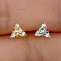 Microbell reto ouro 18k triângulo com zircônias cristal