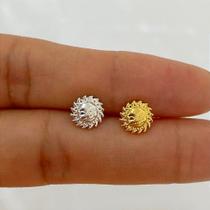 Microbell reto prata 925 com zircônias cristal e haste em aço cirúrgico Microbell reto prata 925 com zircônias cristal e haste em aço cirúrgico