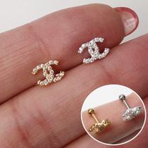 MICROBELL RETO PRATA 925 DOUBLE C - Piercing em Prata 925 MICROBELL RETO PRATA 925 DOUBLE C - Piercing em Prata 925