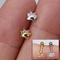 Microbell reto prata 925 patinha com zircônias cristal