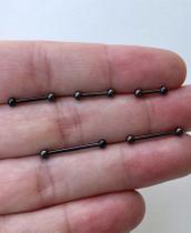 MICROBELL RETO TITÂNIO PRETO 1,2MM - Piercing de Titânio com Bolinhas Rosqueáveis MICROBELL RETO TITÂNIO PRETO 1,2MM - Piercing de Titânio com Bolinhas Rosqueáveis