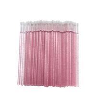 Microbrush Aplicador De Cílios e Sobrancelhas 100 Hastes Bastonetes Rosa Glitter - IMP