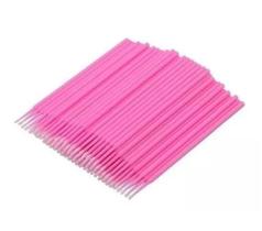 Microbrush Cotonete Rosa Para Alongamento De Cílios 100 Un - Lux Hair