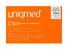 Microcânula C/ Agulha Auxilia 22g X 70mm (21gx1 ) Cx C/ 12unids - Uniqmed