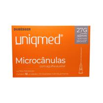 Microcânula Para Preenchimento 27gx40mm Ultra premium Uniqmed 12 unidades por embalagem