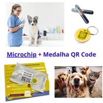 Microchip Animal + Medalha Qr Code P/ Cães, Gatos E Exóticos