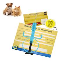 Microchip Seringado 2x12mm Animall Tag + Medalha Qr Code