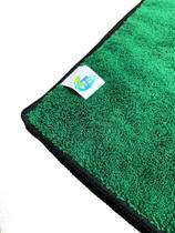 Microfibra 40x60 verde com costura preta auto 350gsm- js - JS IMPORTADORA