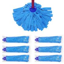 Microfibra azul de substituição de esfregão, 6 peças, compatível com poste americano Microfibra azul de substituição de esfregão, 6 peças, compatível com poste americano
