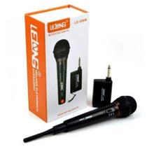 Microfone 2 em 1 Sem Fio Com Fio Profissional UHF Digital Certificado Anatel LE-996W Palestras Igrejas Reuniões Música