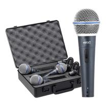 MICROFONE 3 unidades, DINÂMICO DE METAL CHUMBO, PROFISSIONAL com chave