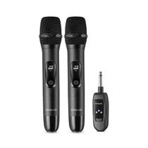 Microfone AIWA Duplo Wireless Com Bateria AwsMic01 Bivolt Microfone AIWA Duplo Wireless Com Bateria AwsMic01 Bivolt