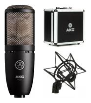 Microfone AKG Condensador Estúdio P220 Profissional Cardioide - Preto