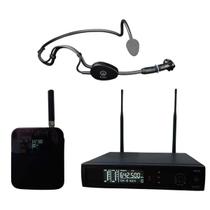 Microfone AKG WP300 Sport Sem Fio Headset Profissional UHF Digital 4 Canais até 20h de Uso