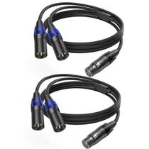 Microfone balanceado XLR fêmea para 2 XLR macho Patch Y Cable Microfone balanceado XLR fêmea para 2 XLR macho Patch Y Cable