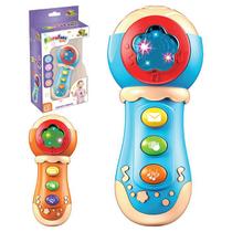 Microfone Bebê Som e Luz Microfone Musical Infantil Colorido - Art Brink