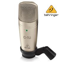 Microfone Behringer C1U Condensador USB com interface integrada, ideal para podcasters e músicos