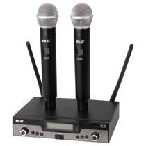 Microfone BLG UF-03 - Sem Fio - 2 Microfones - Uhf - Preto