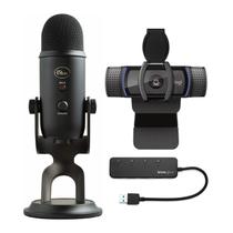Microfone Blue Microphones Yeti USB com Webcam Microfone Blue Microphones Yeti USB com Webcam