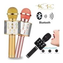Microfone Bluetooth Karaokê Grava E Muda Voz
