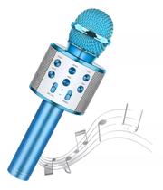 Microfone Bluetooth Karaokê S/fio Led Muda Voz WS-858 - Rhos