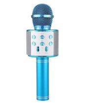 Microfone Bluetooth Karaokê Sem Fio Recarregável Azul - Booglee