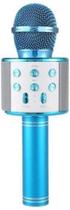 Microfone Bluetooth Karaokê Sem Fio Recarregável Azul