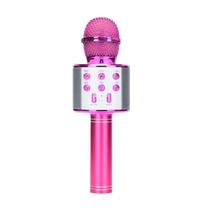 Microfone Bluetooth Karaokê Sem Fio Recarregável Rosa