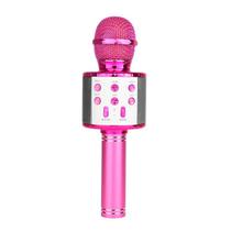 Microfone Bluetooth Karaokê Sem Fio Recarregável Rosa Pink