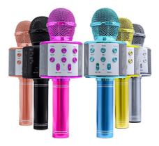 Microfone Bluetooth Karaoke Sem Fio Youtuber Reporter Cores - WS 858