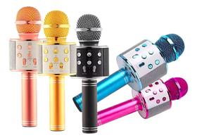 Microfone Bluetooth S/ Fio Infantil Youtuber Karaoke Cores