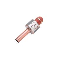 Microfone bluetooth sem fio karaoke fm sd tf usb gravador efeito de voz ws-858 rose