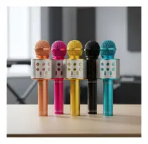 Microfone Bluetooth Sem Fio Portátil Para Karaokê Youtuber Sortido Microfone Bluetooth Sem Fio Portátil Para Karaokê Youtuber Sortido