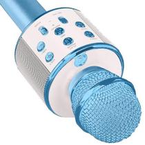 Microfone Bluetooth Wster Ws-858 Alto-Falante Karaokê - Azul