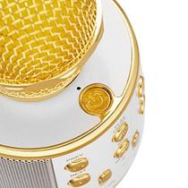 Microfone Bluetooth Wster Ws-858 Sem Fio Karaokê - Dourado Microfone Bluetooth Wster Ws-858 Sem Fio Karaokê - Dourado