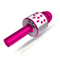 Microfone Bluetooth WSTER WS-858 Sem Fio Karaokê Regarregável Alto-falante Mini Karaokê - Rosa