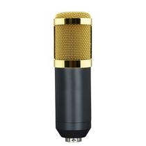 Microfone BM-800 com Fio e Suporte Anti-Choque para Karaokê - Preto