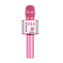 Microfone BONAOK Bluetooth Sem Fio Rosa Microfone BONAOK Bluetooth Sem Fio Rosa