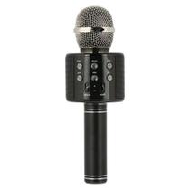 Microfone BT s/ fio Karaokê Gravador de canto portátil preto