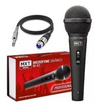 Microfone c/fio dinamico profissional m-k5 preto cabo 3mts mxt