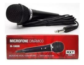 Microfone c/ fio -- Plástico -- MXT 1800B -- Preto -- Cabo 3 metros