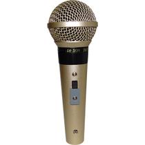 Microfone C/Fio Sm-58 P4 Champanhe Leson